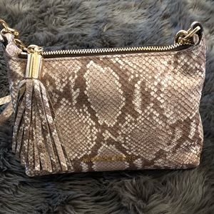 Faux snakeskin MK crossbody
